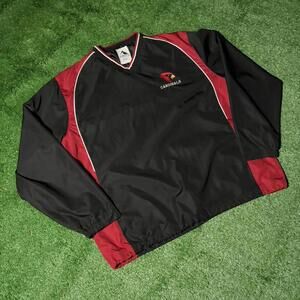 Cardinals Augusta Sportswear V-Neck Pullover Windbreaker Black Red Size XL Golf